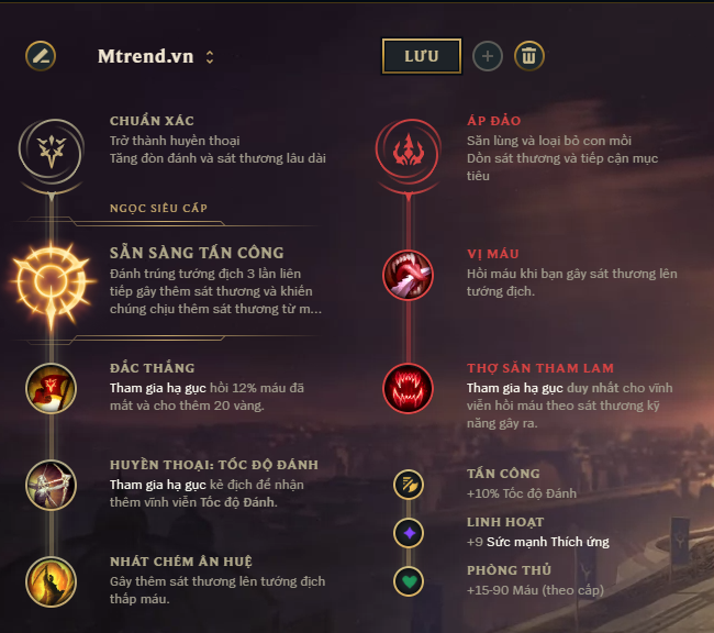 Bảng ngọc tái tổ hợp cho Yasuo Mid