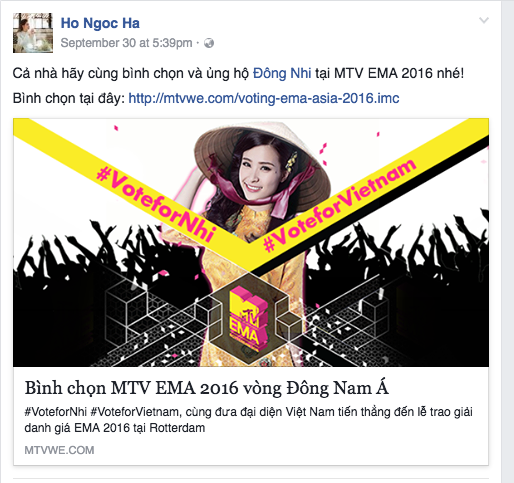 Mỹ Tâm, Hồ Hà kêu gọi bình chọn cho Đông Nhi ở MTV EMA 2016 2 tam ho ha keu goi binh chon cho dong nhi o mtv ema 2016 1