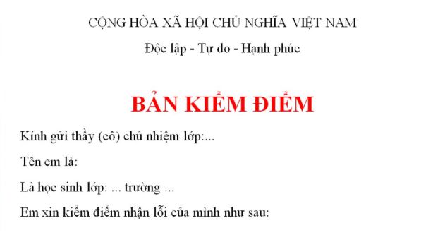 Cách viết bản kiểm điểm trong công việc