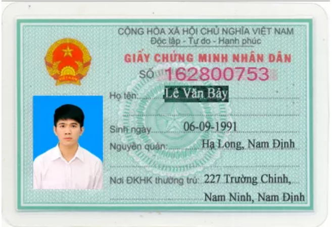 Hướng dẫn xóa và thêm chữ vào CMND