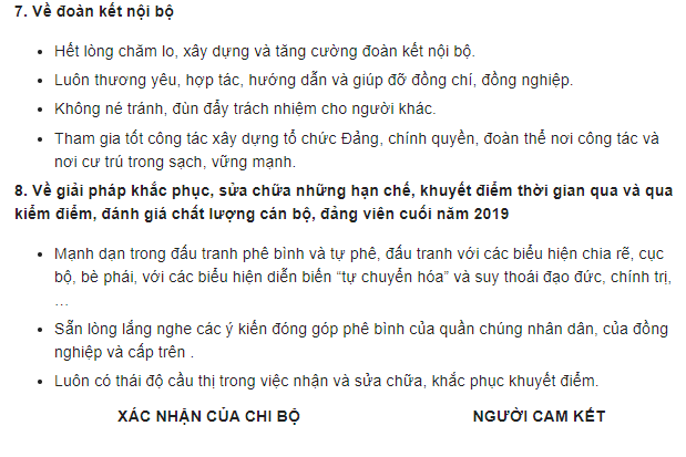 2- Mẫu Bản Cam Kết Tu Dưỡng, Rèn Luyện, Phấn Đấu Năm 2020