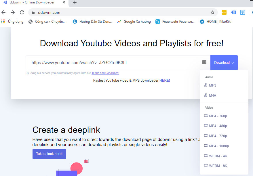 Cách tải video trên youtube với DDownr.com