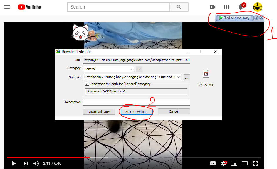 Hướng dẫn cách Download video youtube dùng phần mềm IDM