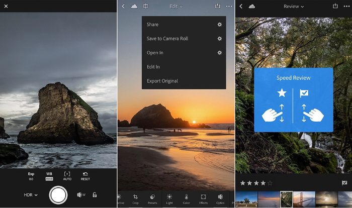 Bật mí 5 cách làm rõ ảnh bị mờ trên điện thoại 2 Ưu điểm của ứng dụng Lightroom là người dùng có thể chỉnh sửa ảnh với thời gian rất nhanh